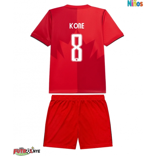 Camiseta Canadá Ismael Kone #8 Primera Equipación para niños Mundial 2026 manga corta (+ pantalones cortos)
